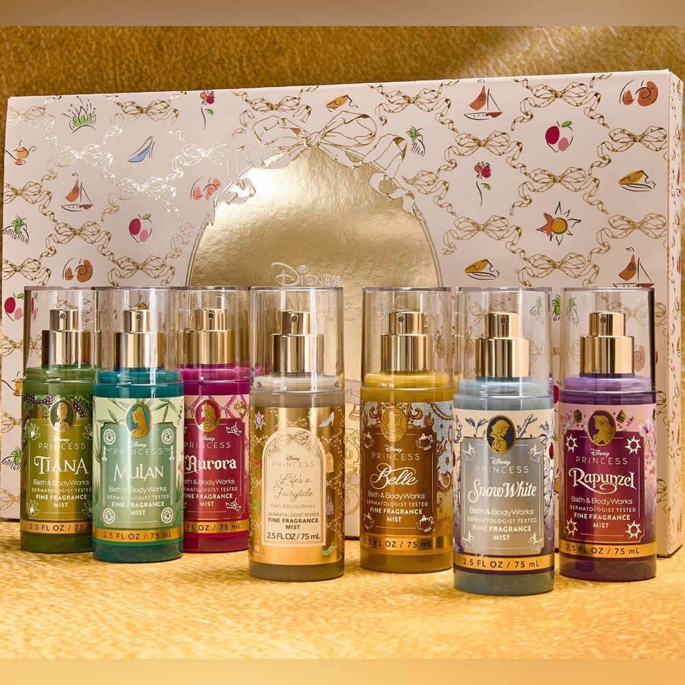 NIB B&BW Disney Princess 7 piece Fragrance Sampler 2.5 oz each - Picture 2 of 7